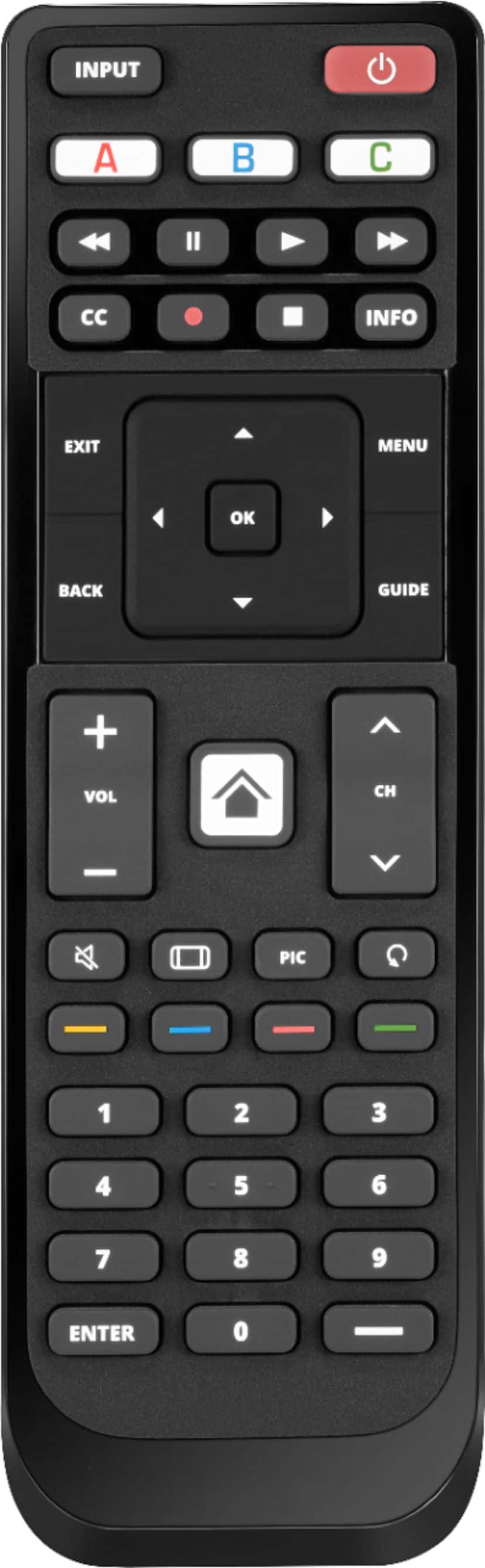 Insignia™ - Replacement Remote for Vizio TVs - Black - Angle_Zoom