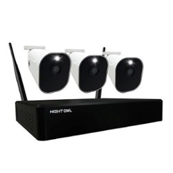 Night Owl - 10 Channel Wi-Fi NVR with 3 Wire Free (Battery) 1080p HD 2-Way Audio Cameras and 1TB Hard Drive - White - Front_Zoom