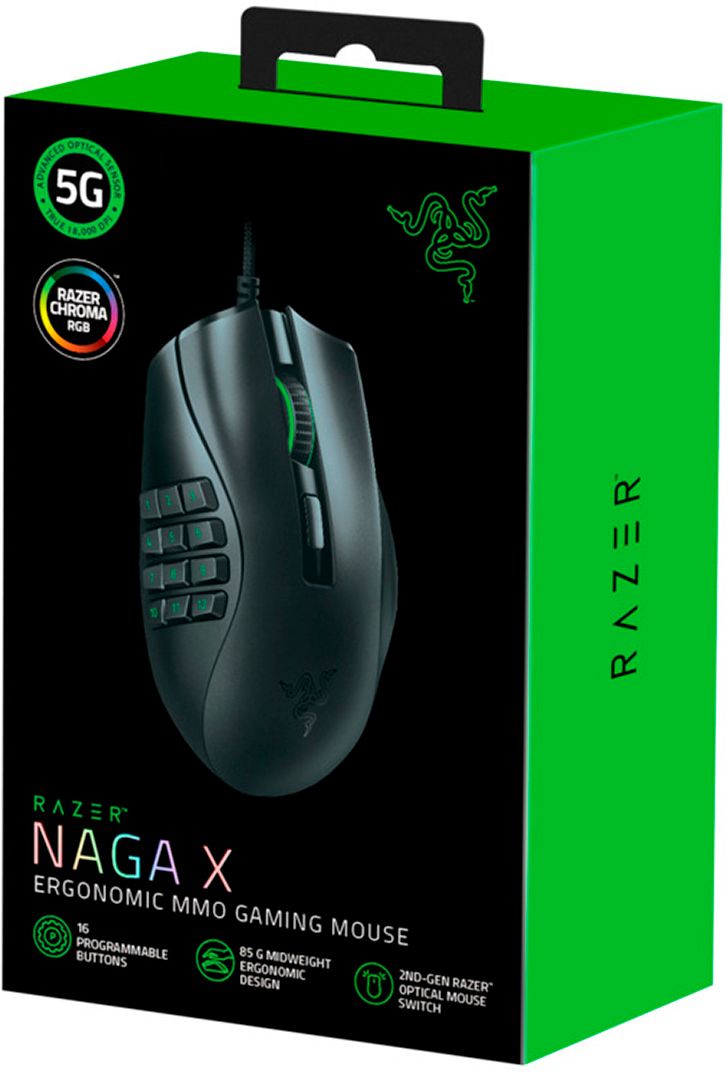 Best Buy: Razer Naga X Wired Optical Gaming Mouse with 16 Programmable  Buttons Black RZ01-03590100-R3U1