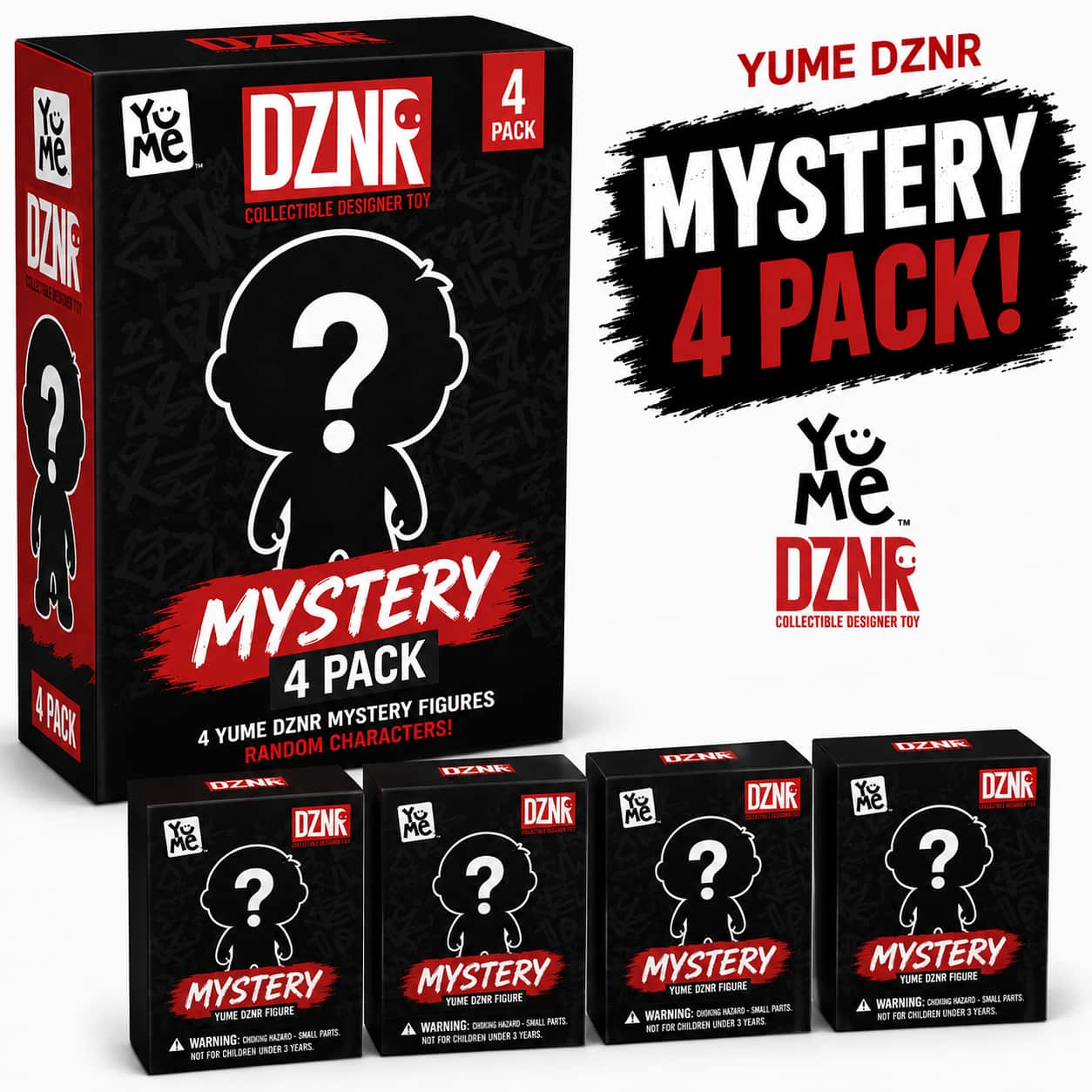 Set of 4 Random Assortment Yume DZNR 7-Inch Plush Figures - Black price history on PriceWatchPro