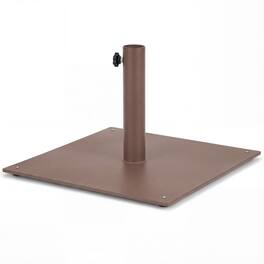 Gymax - 20'' Square Patio Umbrella Base Weighted 35 LBS Outdoor Market Stand Footpads - Brown