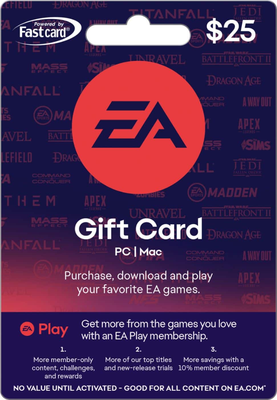 Electronic Arts - EA Play $25 Gift Card - Front_Zoom