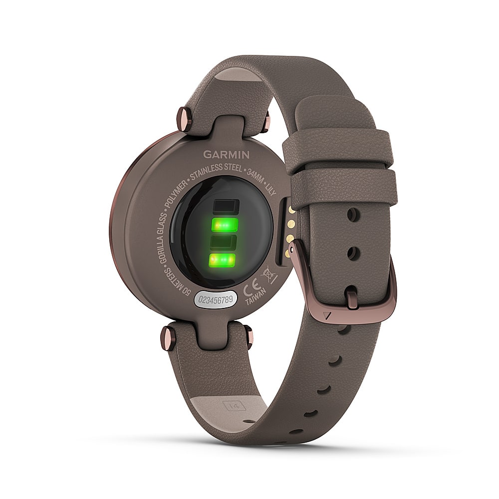 Back. Garmin - Lily Classic Smartwatch 34mm Fiber-Reinforced Polymer - Dark Bronze.