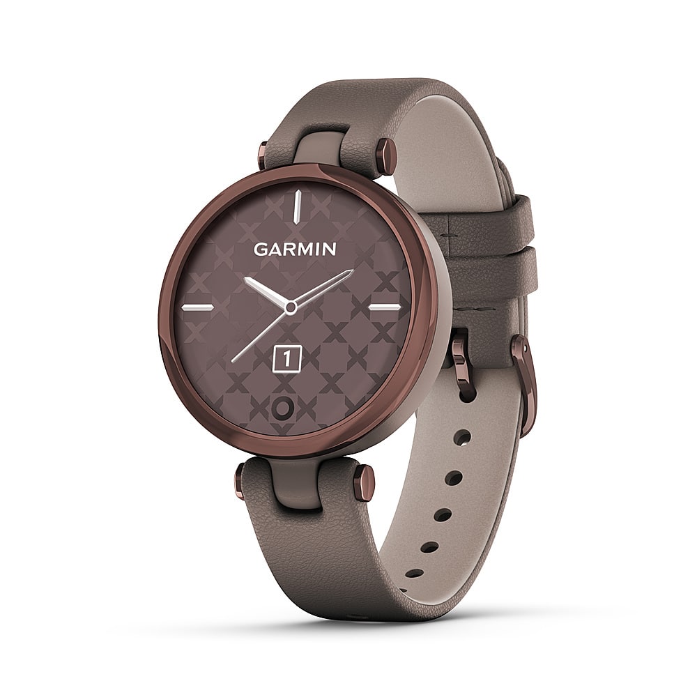 Left. Garmin - Lily Classic Smartwatch 34mm Fiber-Reinforced Polymer - Dark Bronze.