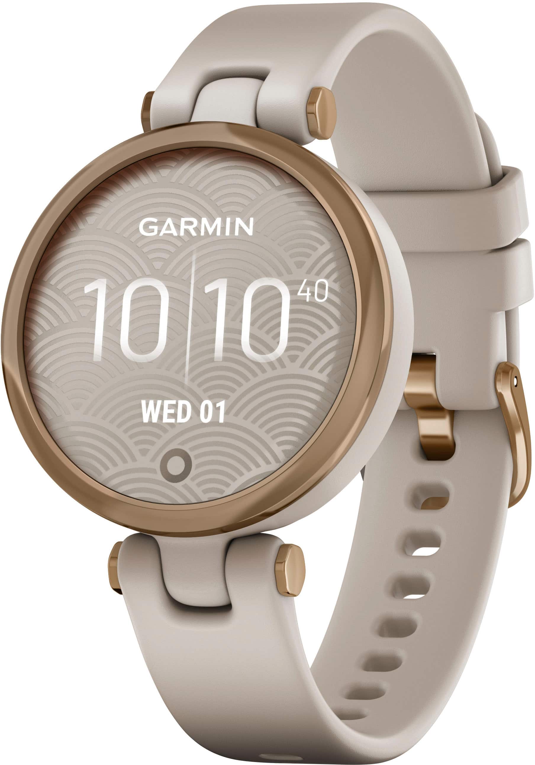 Left. Garmin - Lily Sport Smartwatch 34mm Fiber-Reinforced Polymer - Rose Gold.
