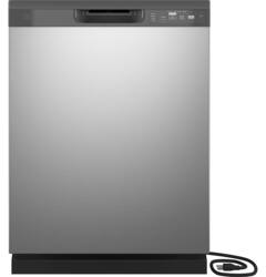 GE - 24" Front Control Built-In Plastic Tub Dishwasher with Dry Boost and 59 dBA - Stainless Steel - Front_Zoom