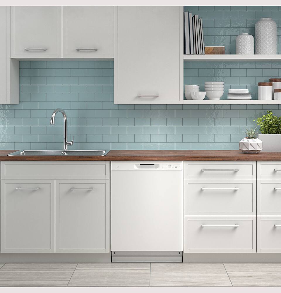 Alt View 14. GE - Front Control Built-In Dishwasher with 59 dBA - White.