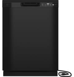 GE - 24" Front Control Built-In Plastic Tub Dishwasher with Dry Boost and 59 dBA - Black - Front_Zoom