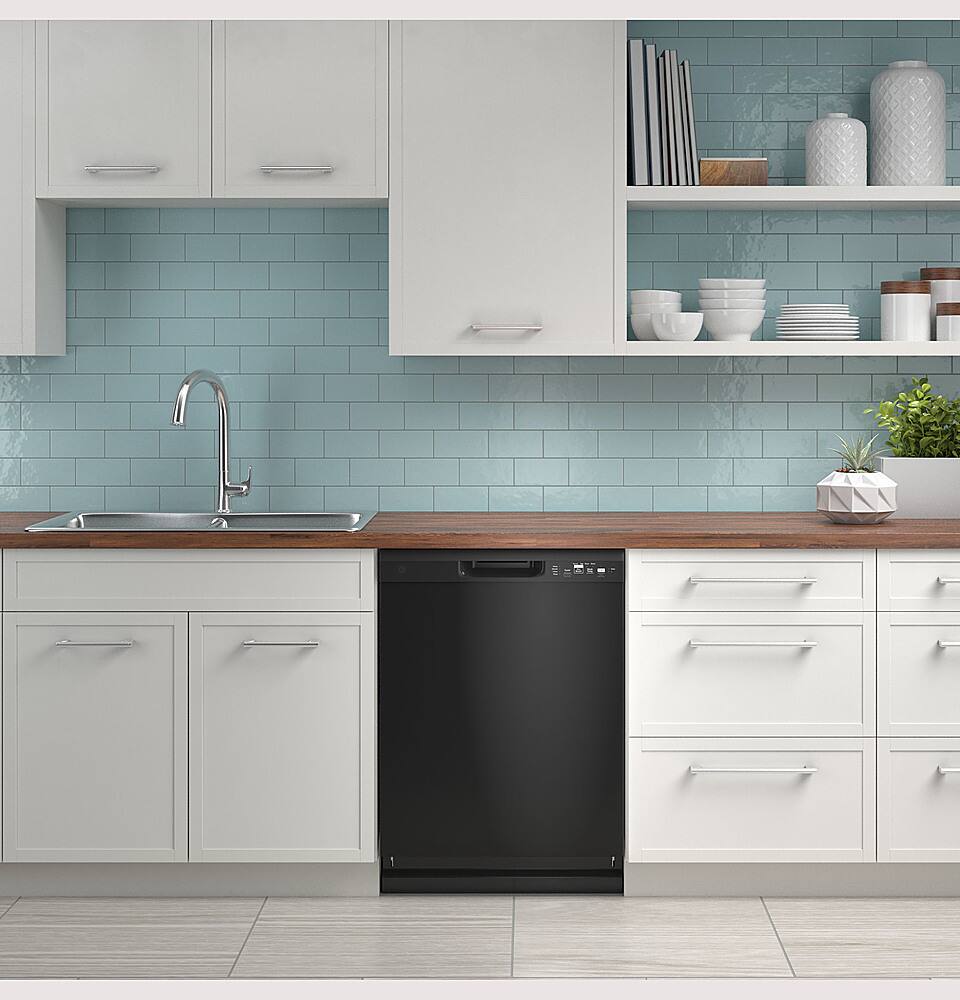 Alt View 15. GE - Front Control Built-In Dishwasher with 59 dBA - Black.