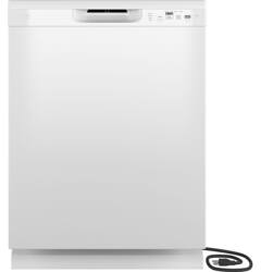 GE - 24" Front Control Built-In Plastic Tub Dishwasher with Dry Boost and 59 dBA - White - Front_Zoom
