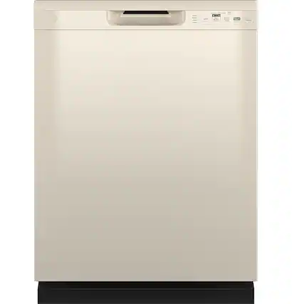 Front. GE - Front Control Built-In Dishwasher with 55 dBA - Bisque.