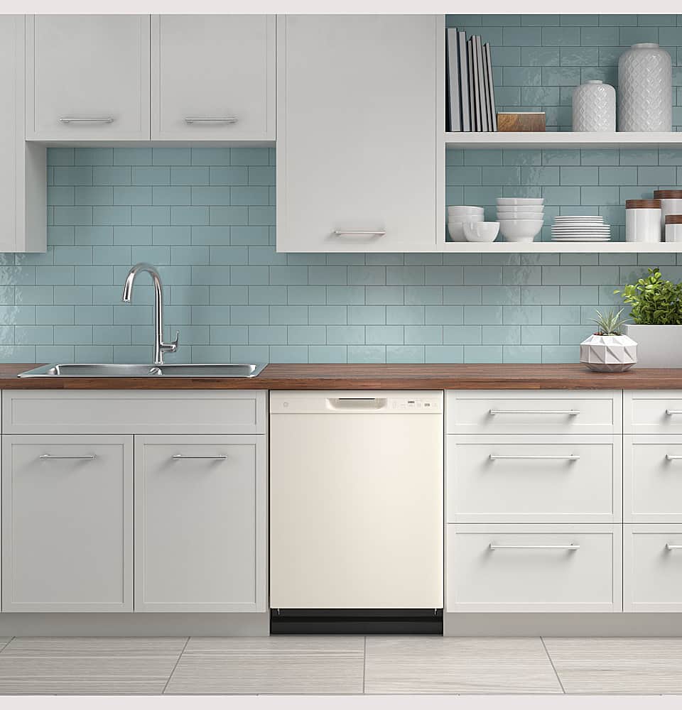 Alt View 14. GE - Front Control Built-In Dishwasher with 55 dBA - Bisque.