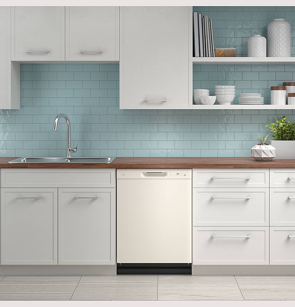 Alt View 14. GE - Front Control Built-In Dishwasher with 55 dBA - Bisque.