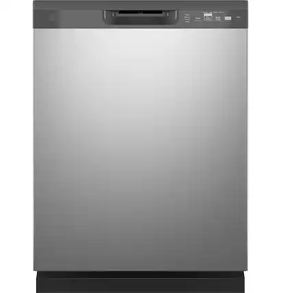 Front. GE - Front Control Built-In Dishwasher with 59 dBA - Stainless Steel.