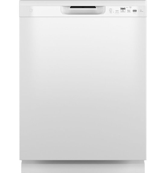 Front Zoom. GE - Front Control Built-In Dishwasher with 55 dBA - White.