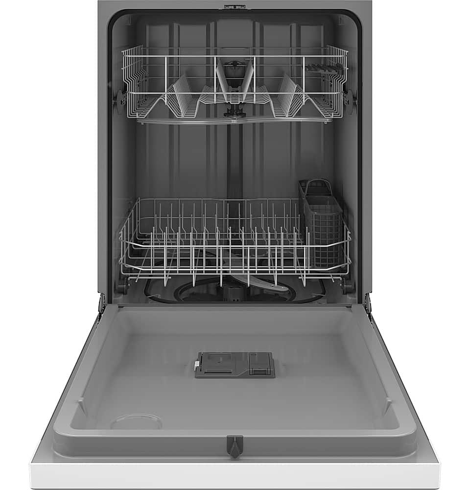 Alt View 11. GE - Front Control Built-In Dishwasher with 55 dBA - White.