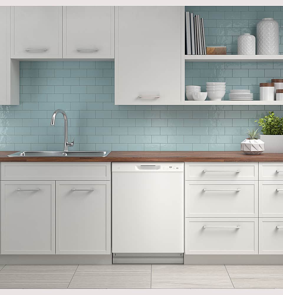 Alt View 14. GE - Front Control Built-In Dishwasher with 55 dBA - White.