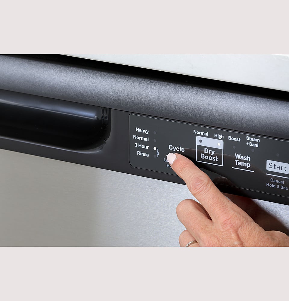 Alt View 15. GE - Front Control Built-In Dishwasher with 55 dBA - White.