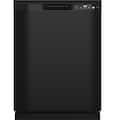 GE - 24" Front Control Built-In Plastic Tub Dishwasher with Steam + Sanitization and 55 dBA - Black