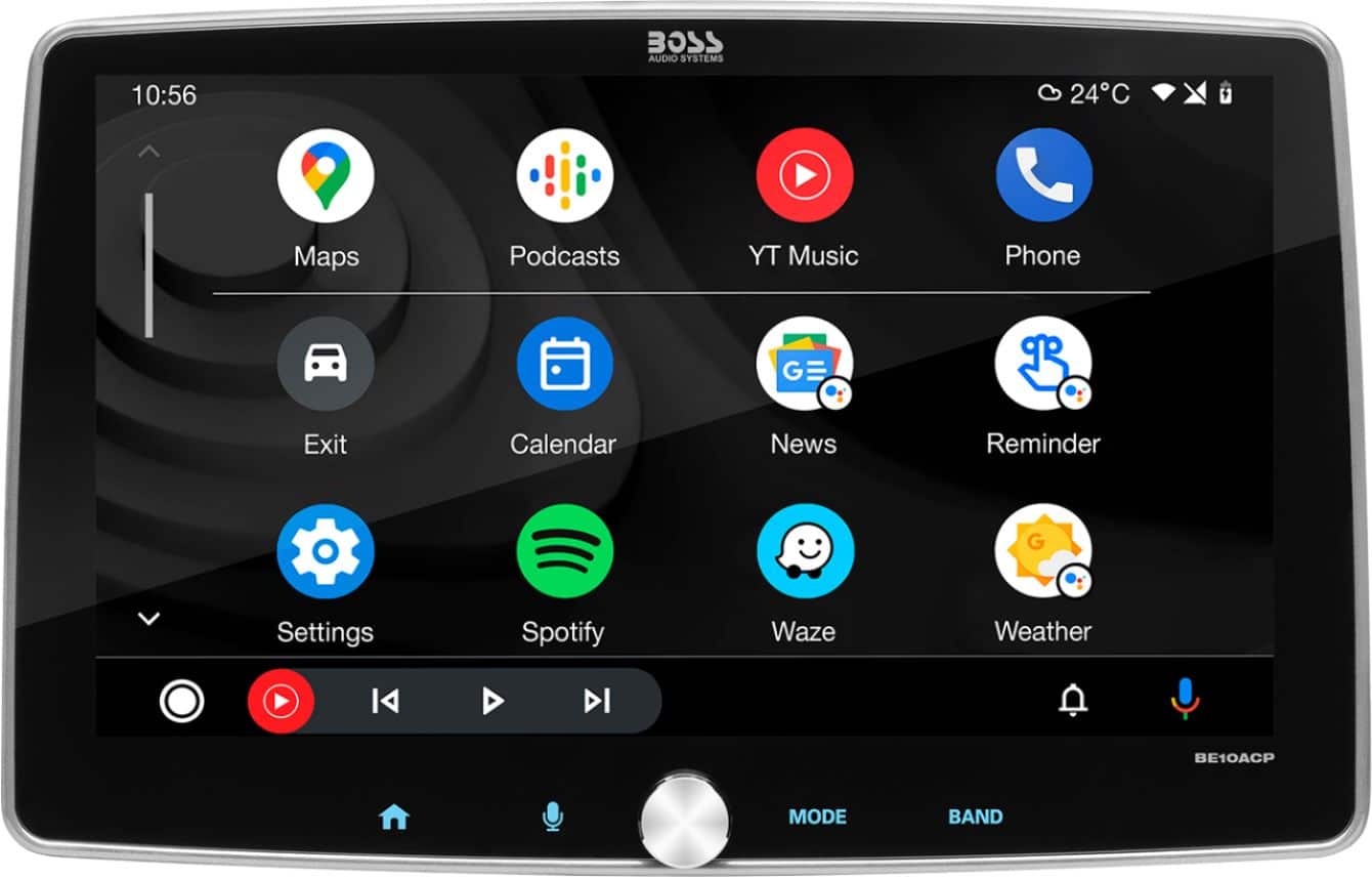 Front. BOSS Audio - 10.1" Android Auto and Apple CarPlay Car Multimedia Receiver - Black.