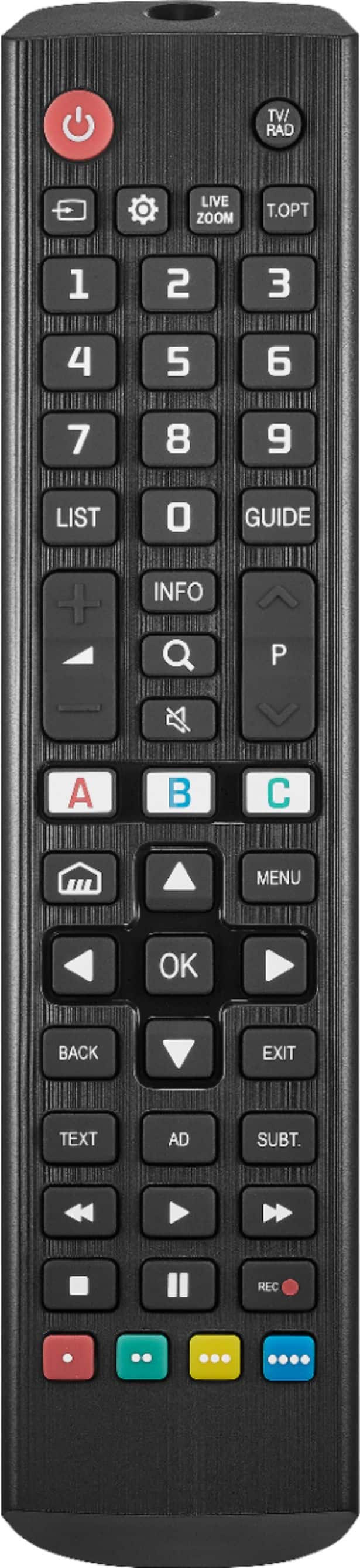 Insignia™ - Replacement Remote for LG TVs - Black - Angle_Zoom