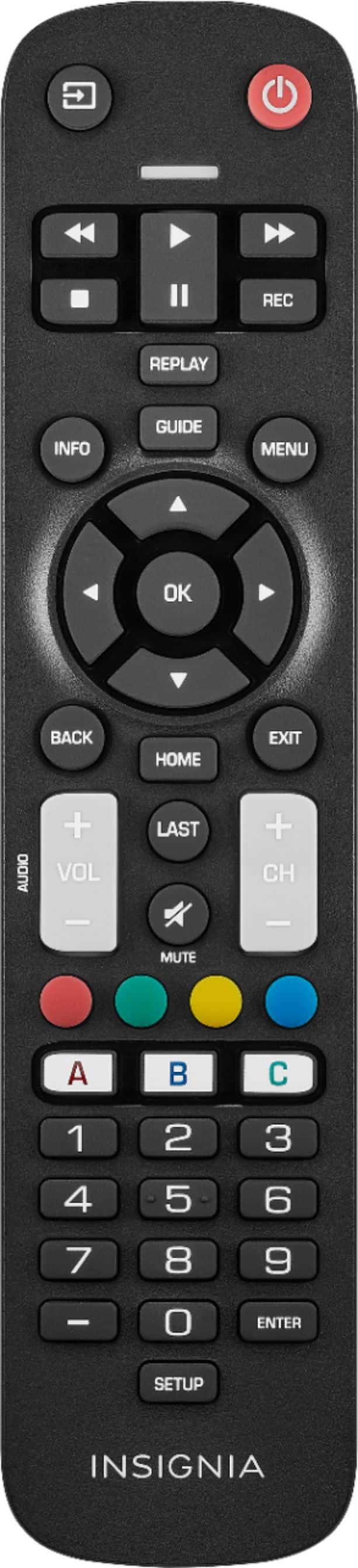 Insignia™ - Replacement Remote for Insignia and Dynex TVs - Black - Angle_Zoom