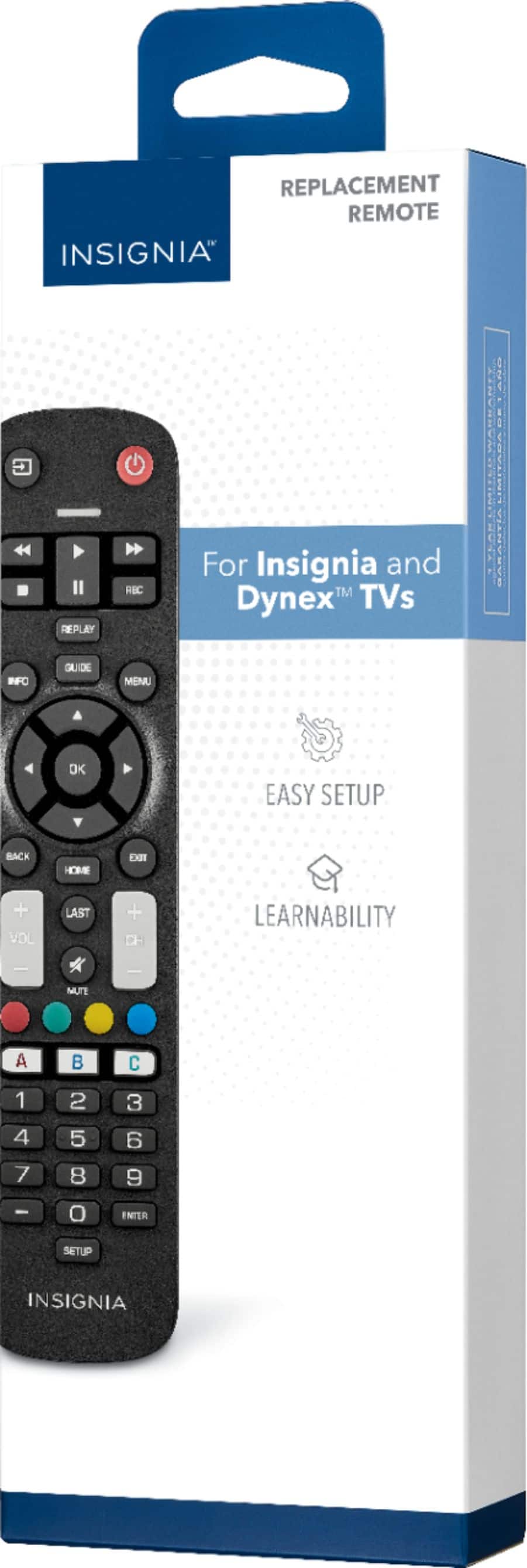 Alt View 15. Insignia™ - Replacement Remote for Insignia and Dynex TVs - Black.