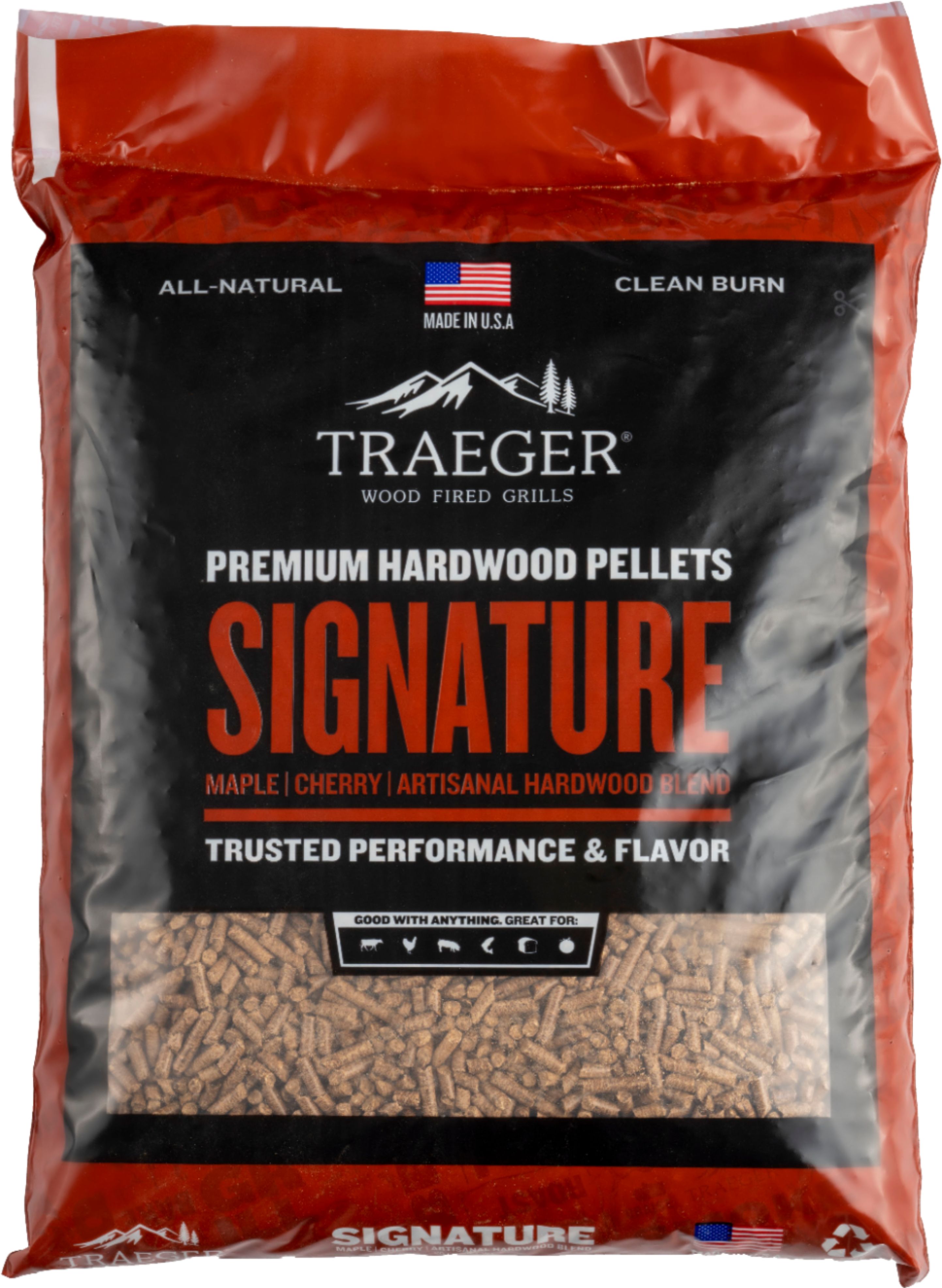 Angle View: Traeger Grills - Premium Hardwood Pellets - Signature - Brown