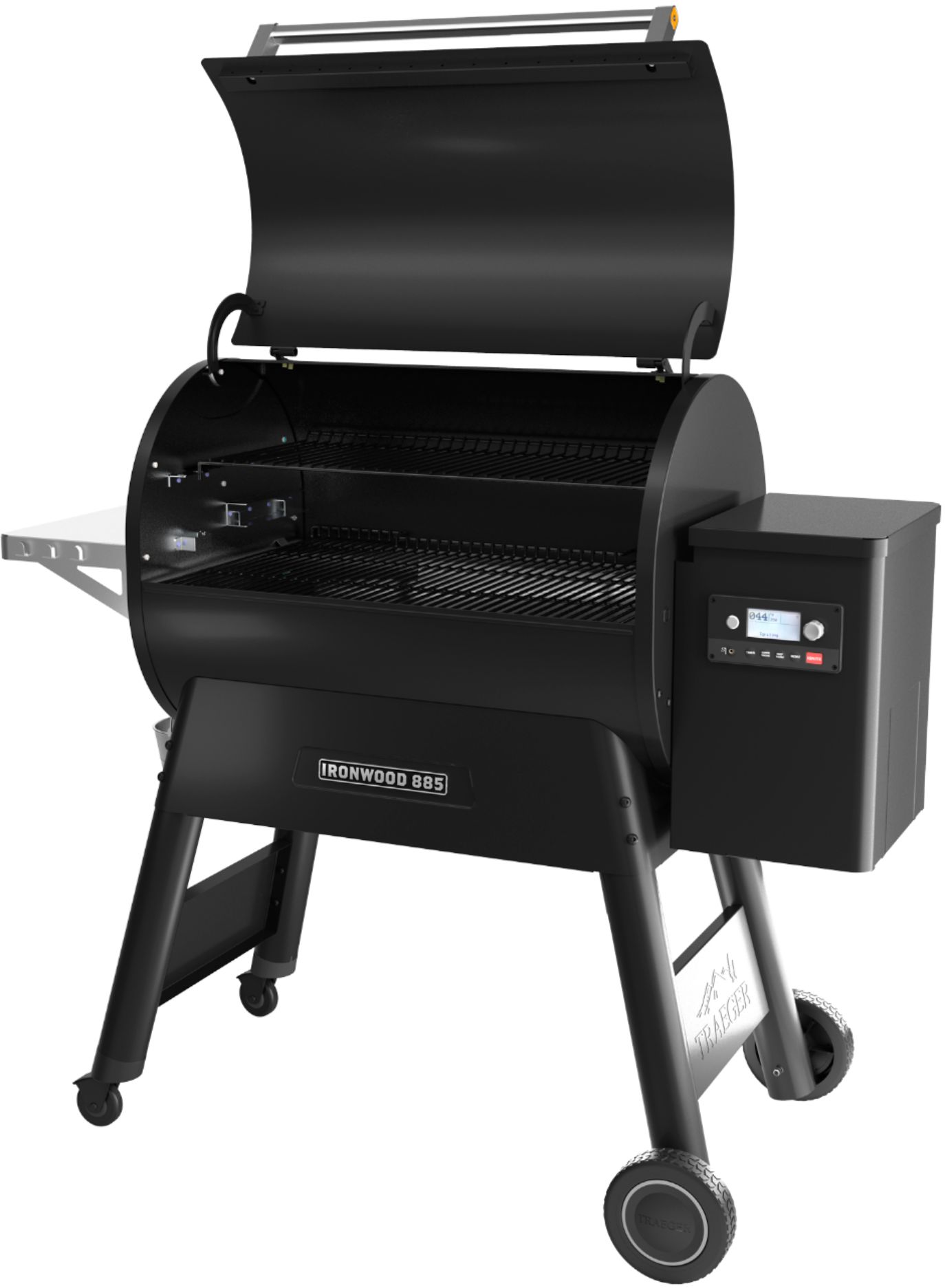 Left View: Traeger Grills - Ironwood 885 Pellet Grill and Smoker with WiFIRE - Black