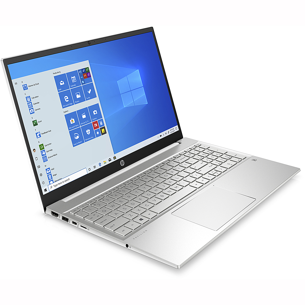Left View: HP - Pavilion 15.6" Touch-Screen  Laptop - Intel Core i7-1165G7 - 8GB Memory - 512GB SSD