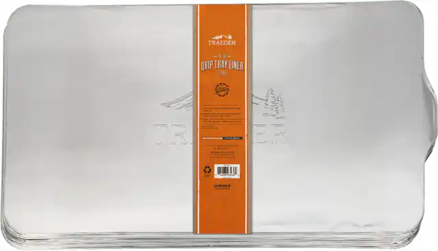 Angle. Traeger Grills - 5 Pack Drip Tray Liners for Pro 780 - Silver.