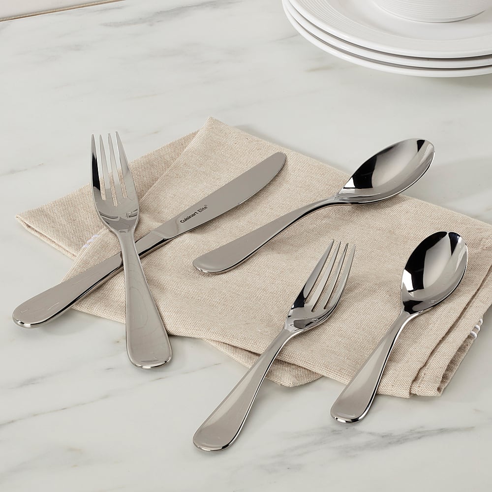 Alt View 13. Cuisinart - Elite Maree Collection 20-Piece Flatware Set - Silver.