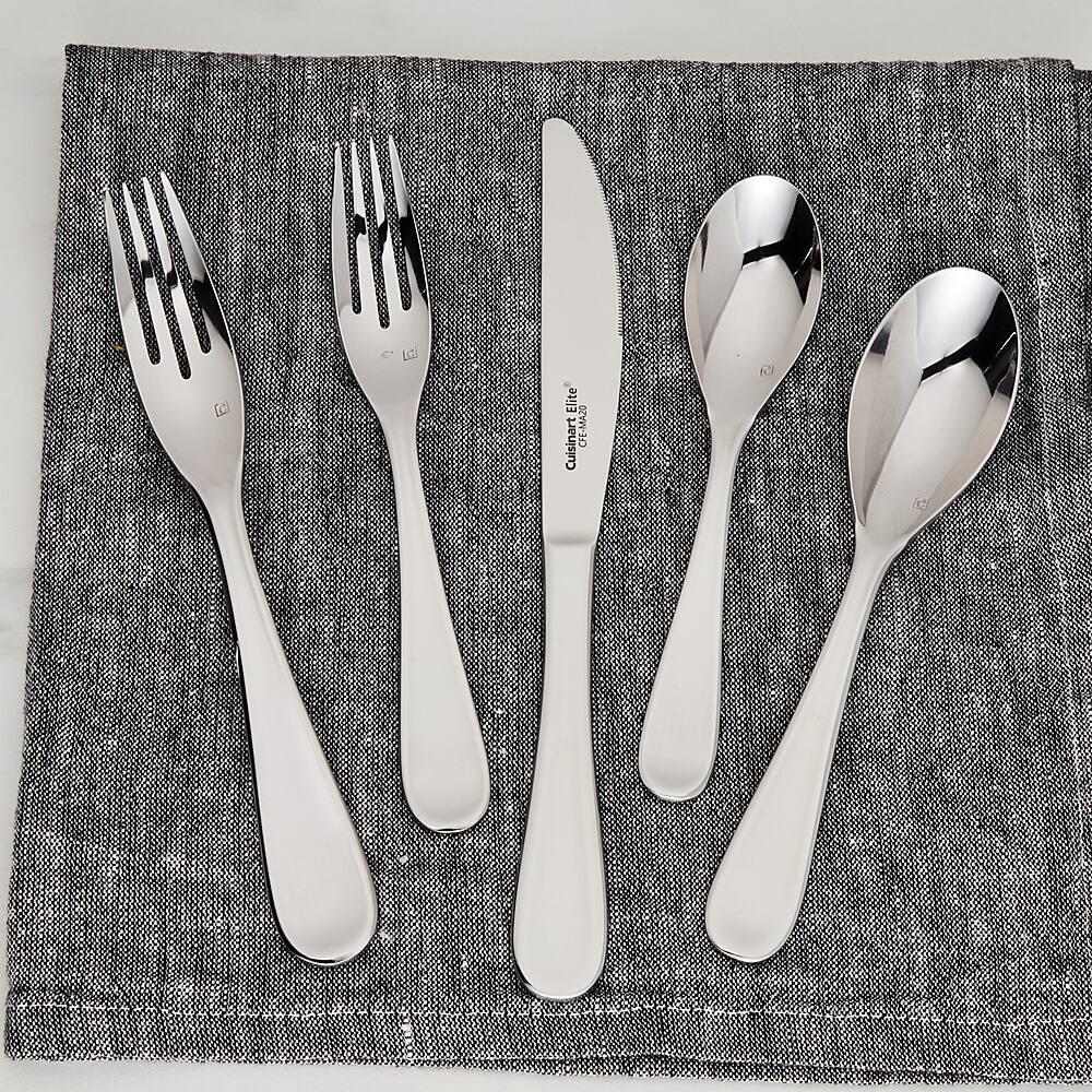 Alt View 14. Cuisinart - Elite Maree Collection 20-Piece Flatware Set - Silver.