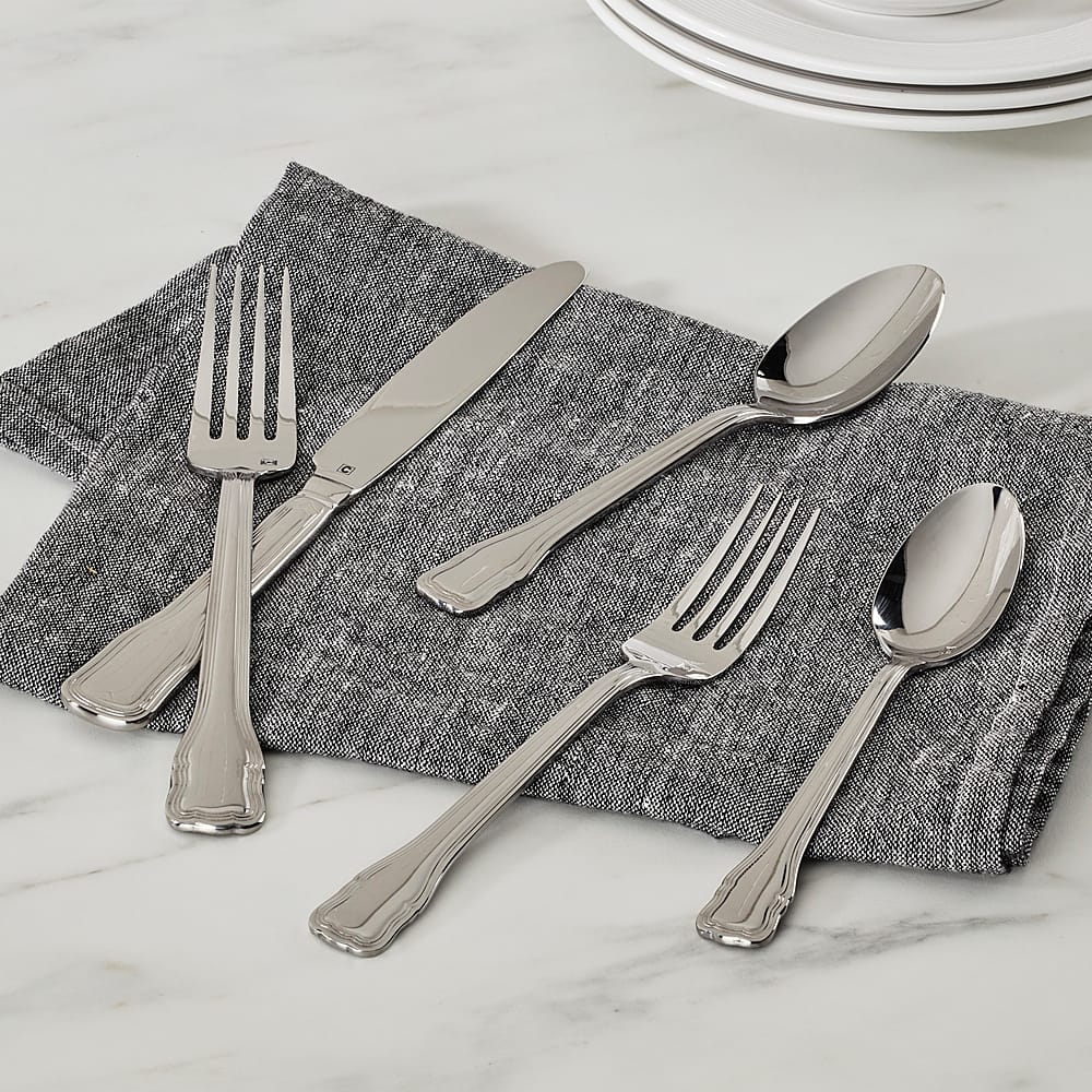 Alt View 12. Cuisinart - Elite Valloire Collection 20-Piece Flatware Set - Silver.