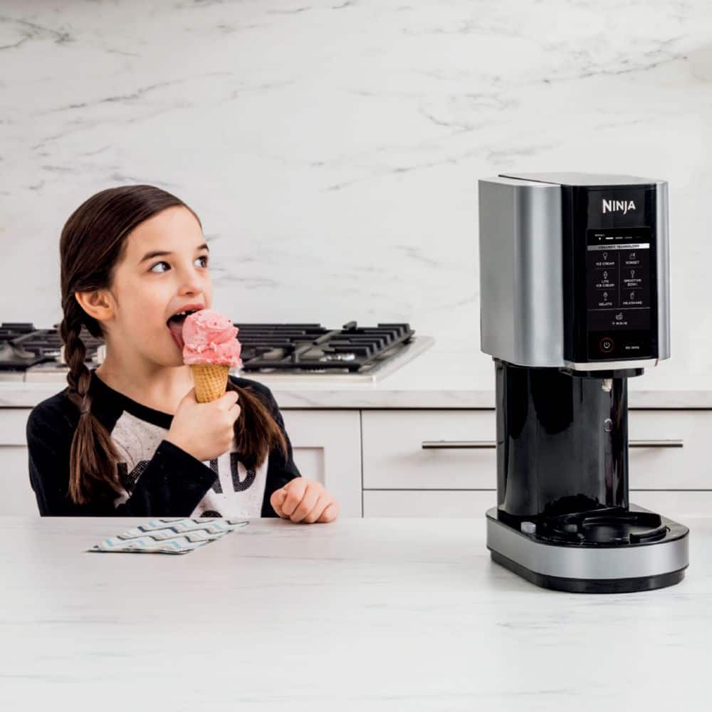 Alt View 19. Ninja - CREAMi, Ice Cream Maker, 7 One-Touch Programs - Cloud Silver.