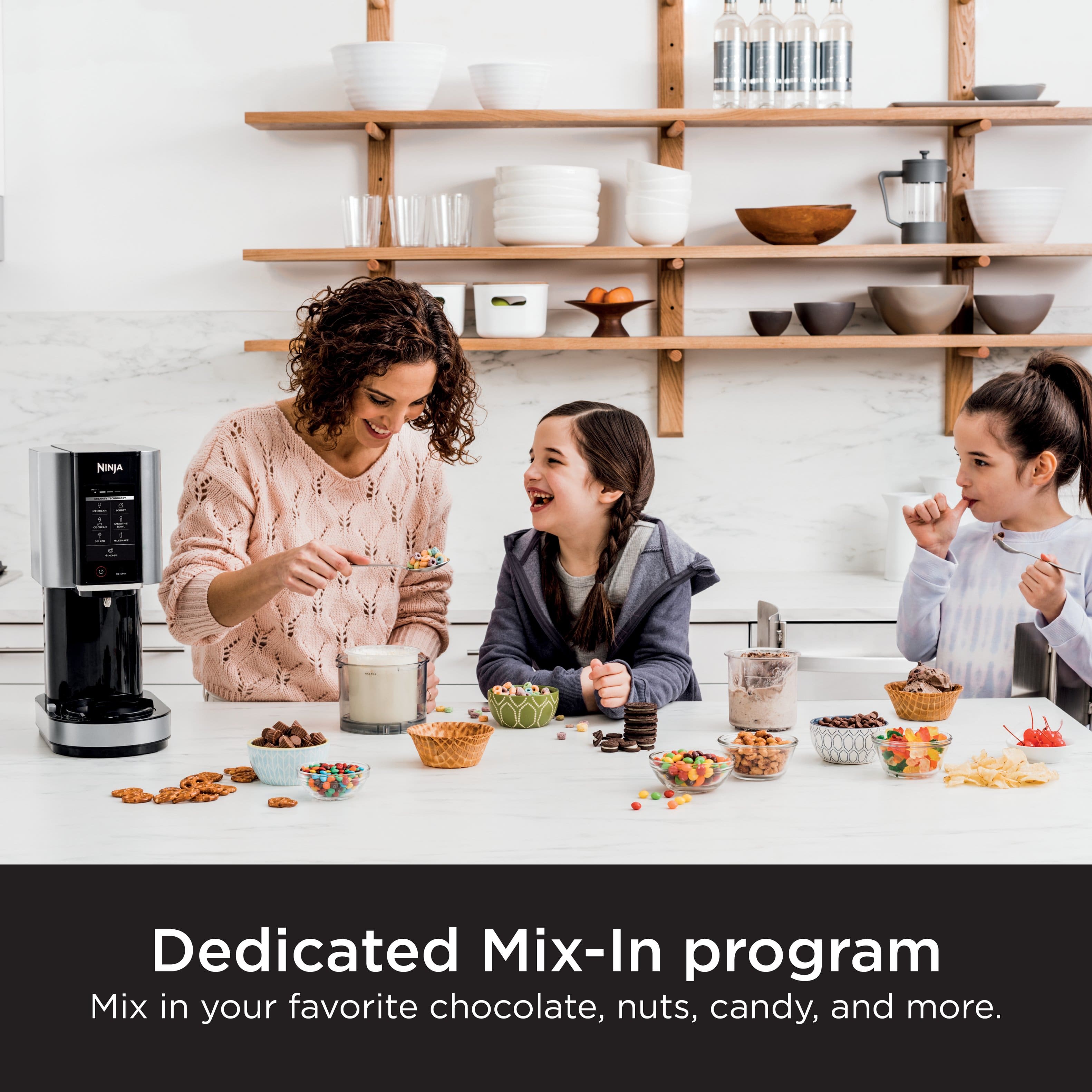 Dedicated Mix-In program Mix in your favorite chocolate, nuts, candy, and more.