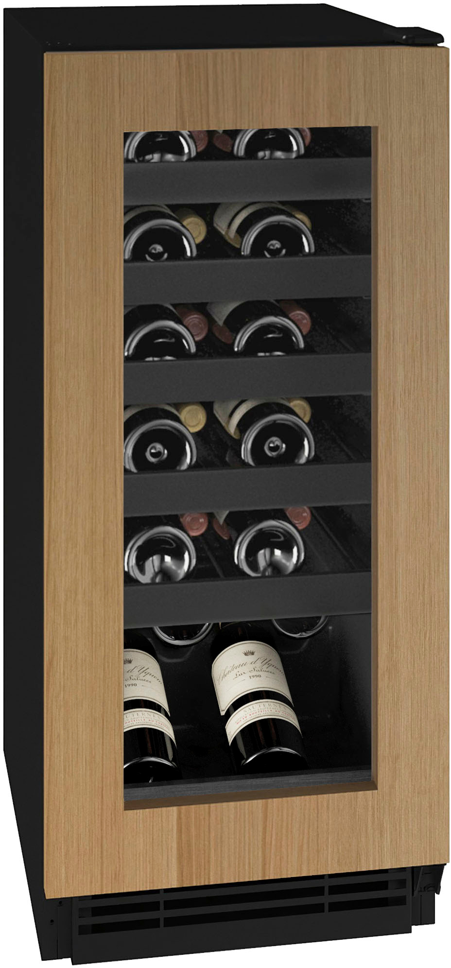 Angle View: U-Line - 24-750ml bottle Wine Refrigerator in Integrated Door Frame - Custom Panel Ready