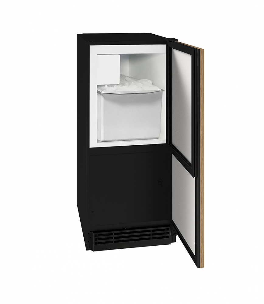 Angle View: U-Line - 15" 25-lb Freestanding Icemaker In Integrated Solid, Panel-Ready - Custom Panel Ready
