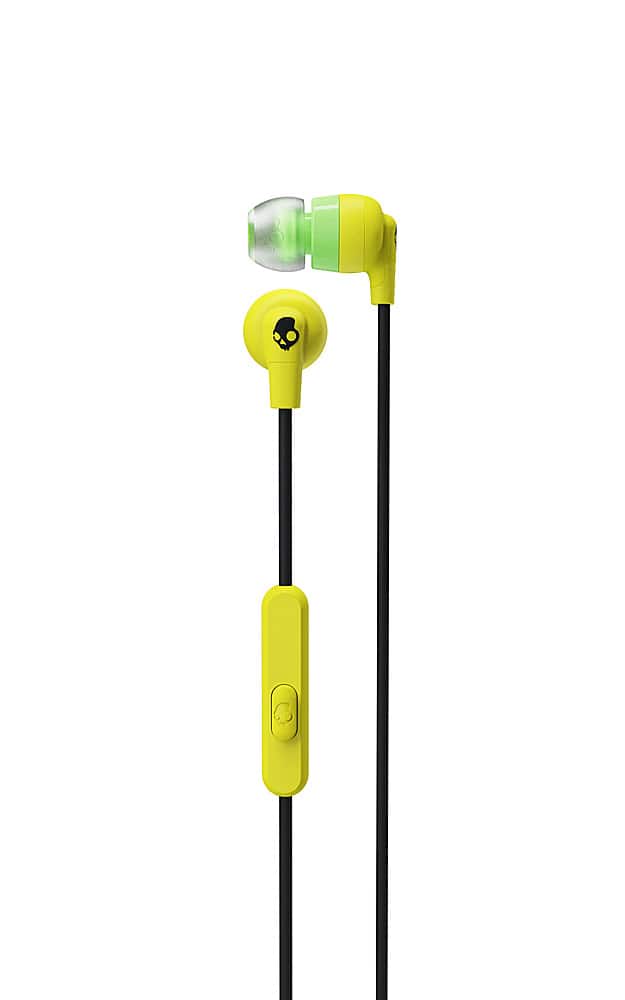 Front. Skullcandy - Ink'D+ Wired In-Ear Headphones - Yellow.