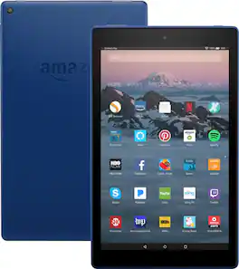 Amazon - Geek Squad Certified Refurbished Fire HD 10 - 10.1" - Tablet - 32GB 7th Generation, 2017 Release - Blue