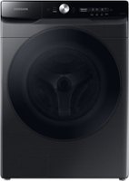 Samsung - 5.0 Cu. Ft. High-Efficiency Stackable Smart Front Load Washer with Steam and CleanGuard - Brushed Black - Front_Zoom