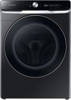Samsung - 5.0 Cu.Ft. High-Efficiency Stackable Smart Front Load Washer with Steam and OptiWash - Brushed Black - Front_Zoom