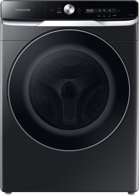 Front Zoom. Samsung - 5.0 Cu.Ft. High-Efficiency Stackable Smart Front Load Washer with Steam and OptiWash™ - Brushed black.