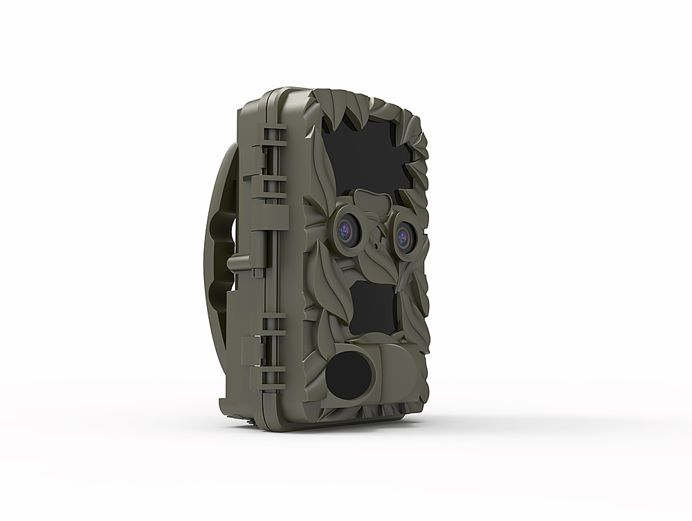 Left View: Rexing - Woodlens H6 Trail Camera with Dual Lens Night Vision Recording - Green