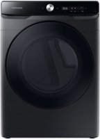 Samsung - 7.5 Cu. Ft. Stackable Smart Electric Dryer with Super Speed Dry - Brushed black - Front_Zoom