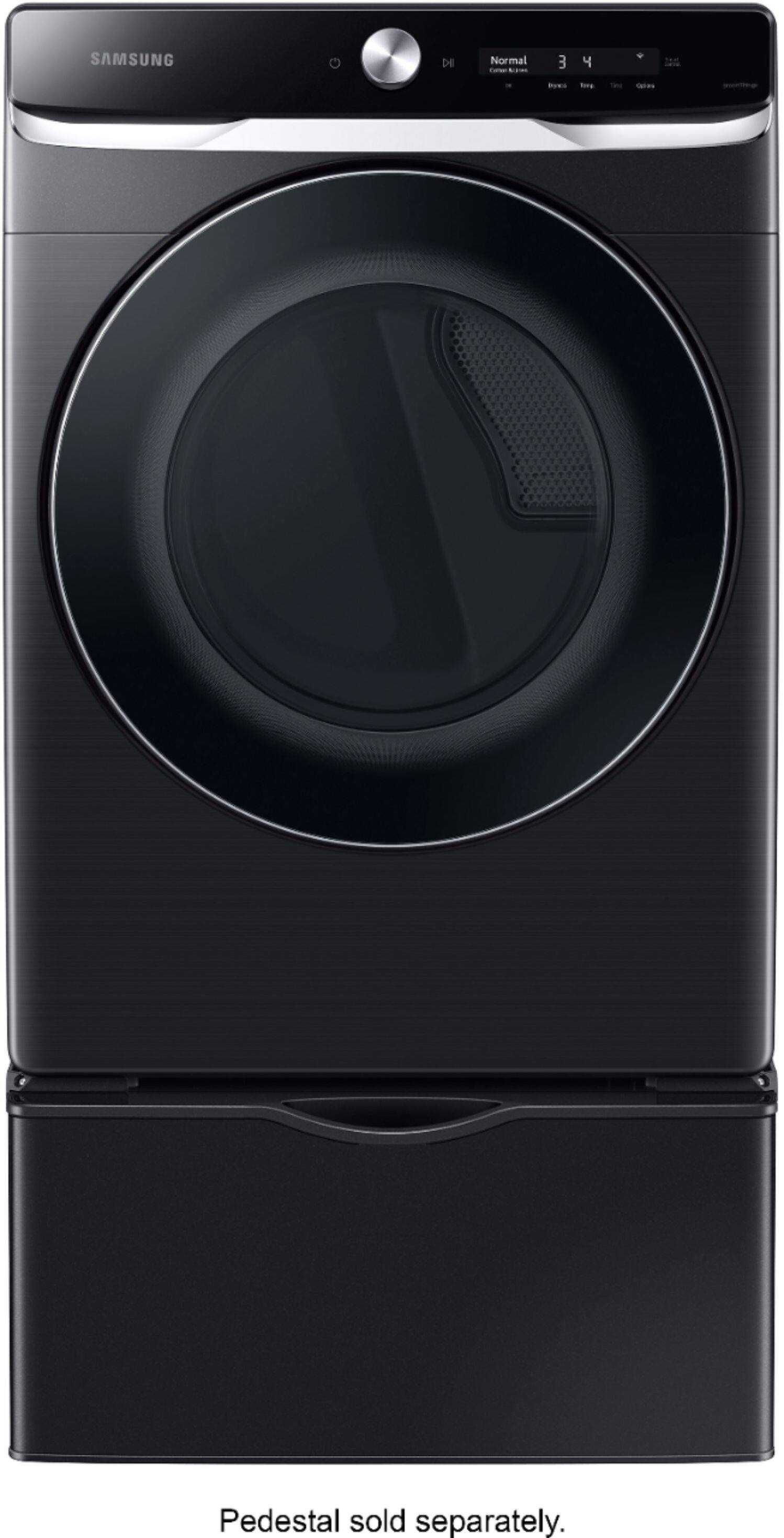 Alt View 12. Samsung - 7.5 Cu. Ft. Stackable Smart Electric Dryer with Steam and Super Speed Dry - Brushed Black.