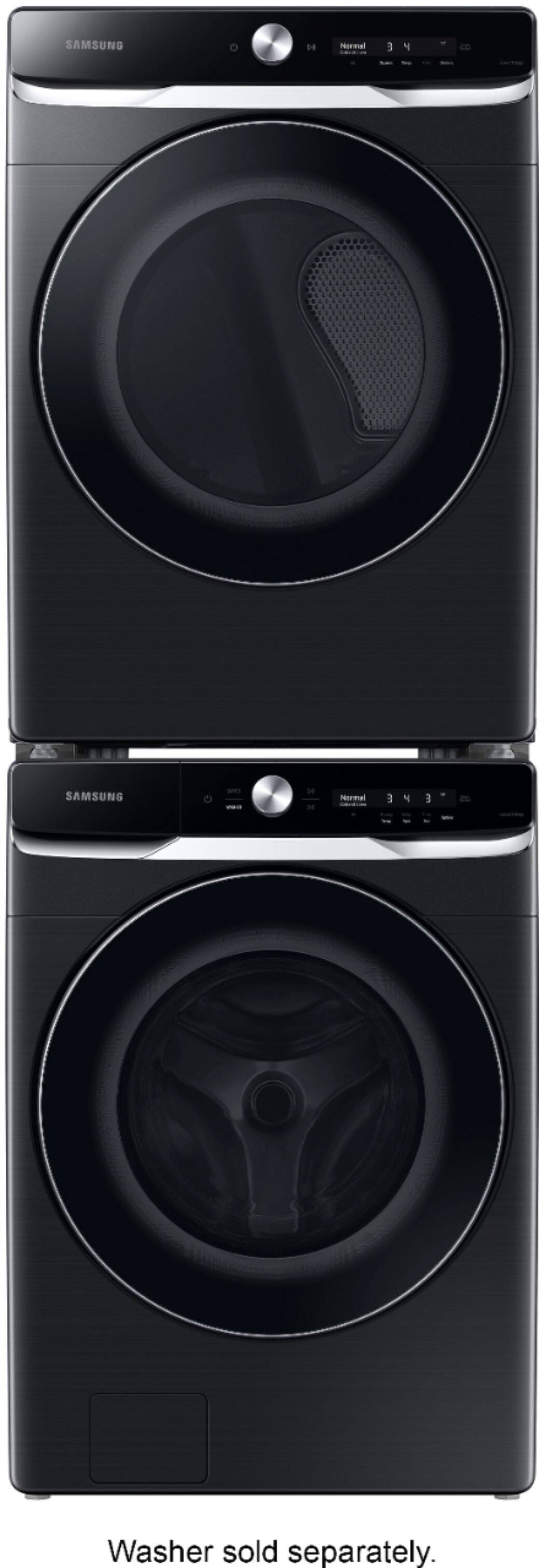 Alt View 13. Samsung - 7.5 Cu. Ft. Stackable Smart Electric Dryer with Steam and Super Speed Dry - Brushed Black.