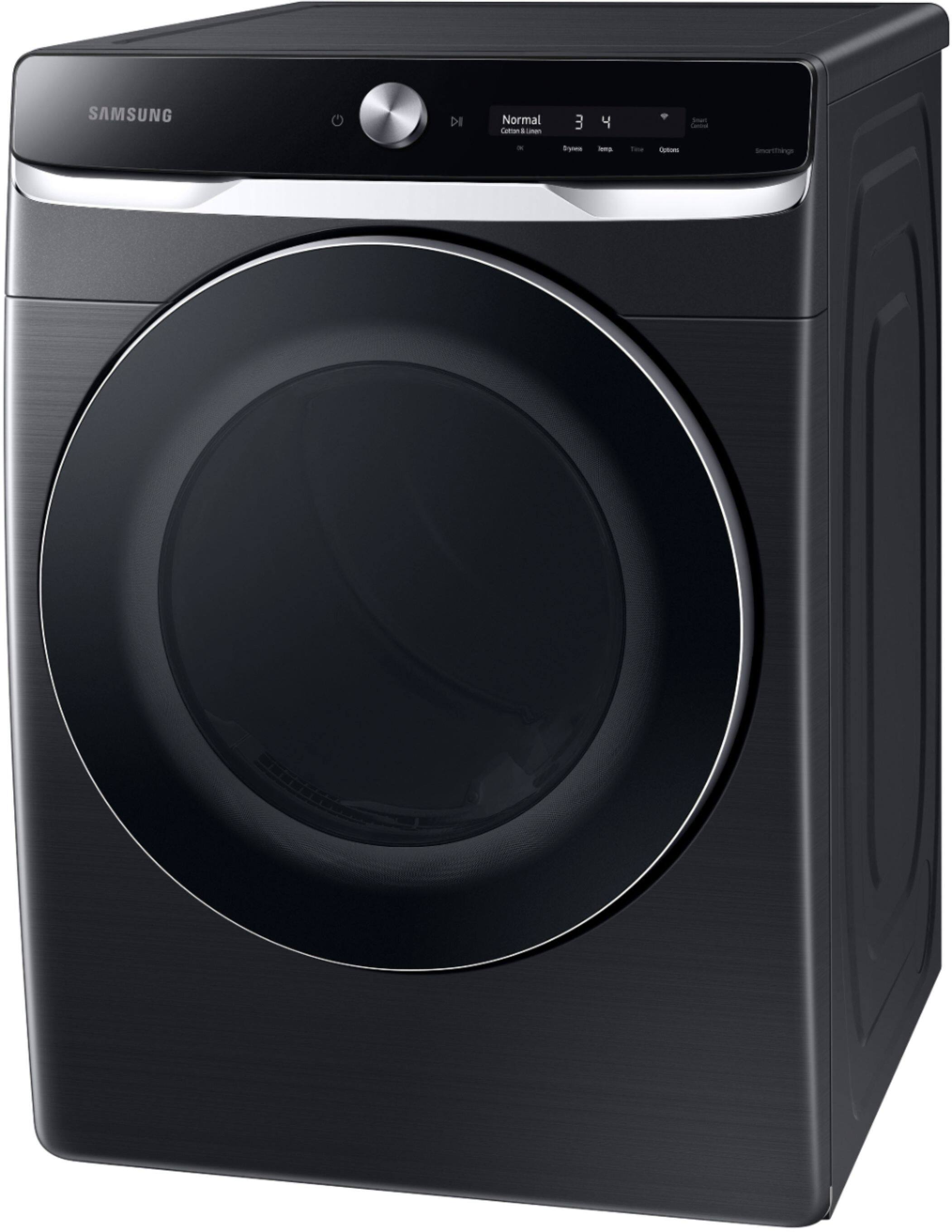 Alt View 19. Samsung - 7.5 Cu. Ft. Stackable Smart Electric Dryer with Steam and Super Speed Dry - Brushed Black.