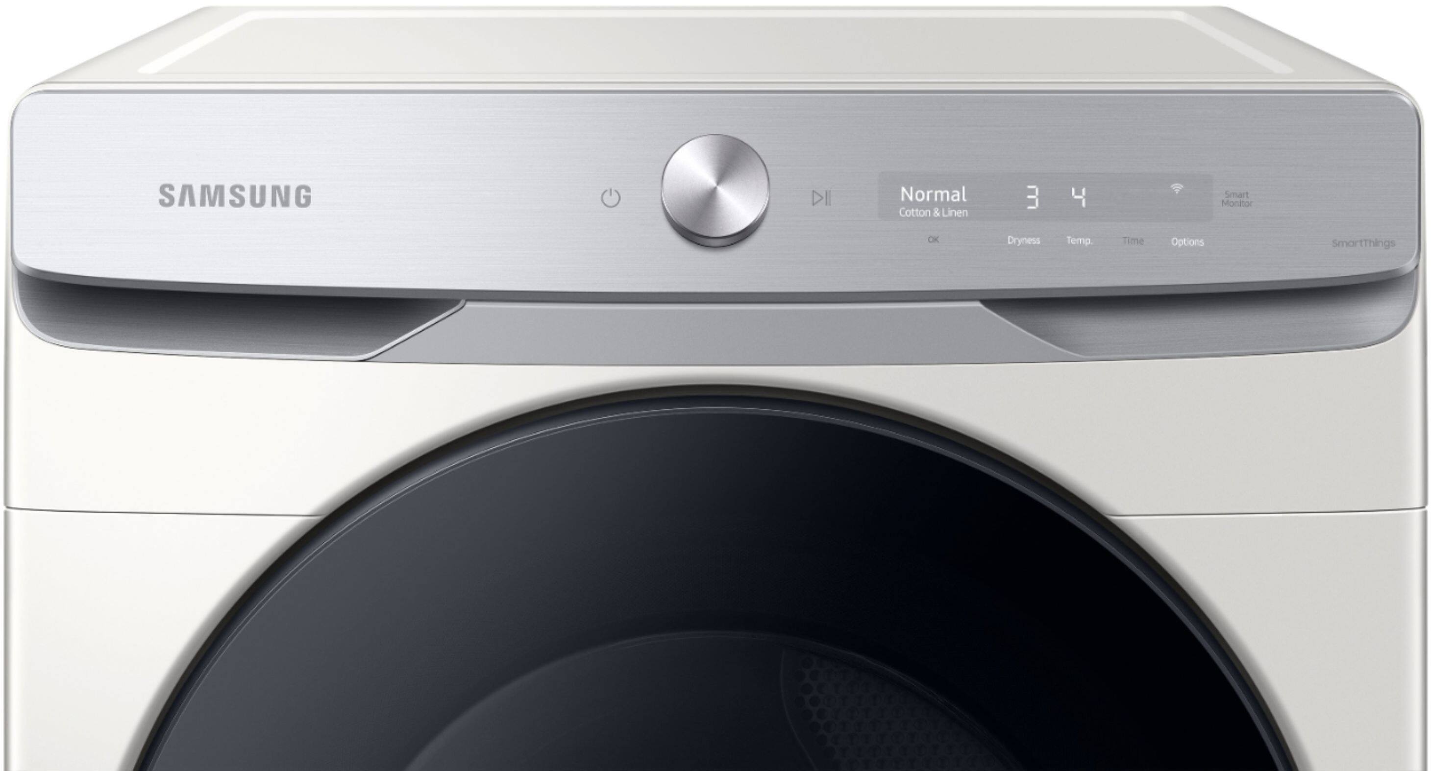 Alt View 11. Samsung - 7.5 Cu. Ft. Stackable Smart Gas Dryer with Steam and Super Speed Dry - Ivory.