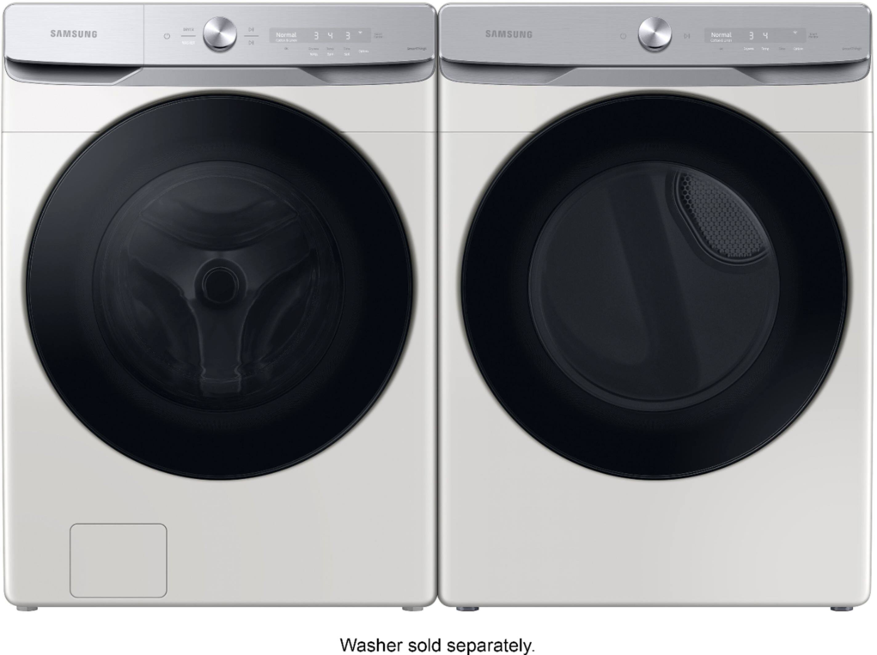 Alt View 14. Samsung - 7.5 Cu. Ft. Stackable Smart Gas Dryer with Steam and Super Speed Dry - Ivory.